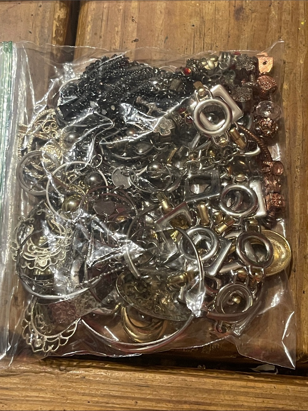 Mixed Metal Women's jewelry Collection - Silver and Gold Tones zip loc baggy